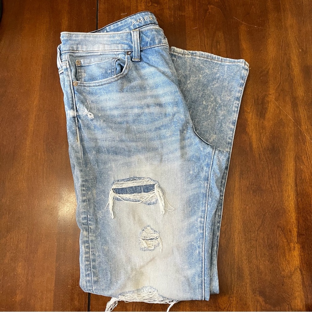 American Eagle Outfitters Light Blue Distressed Men's Jeans